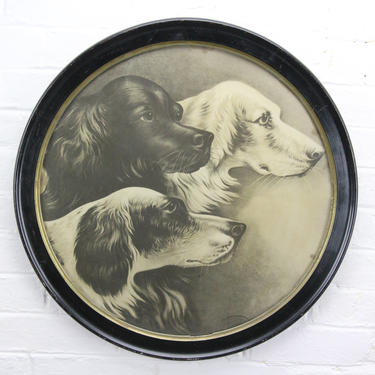 Pharaoh's Dogs Print in Round Frame - 20.5&amp;quot; x 20.5&amp;quot; 