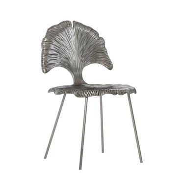 Silver Metal Leaf Chair