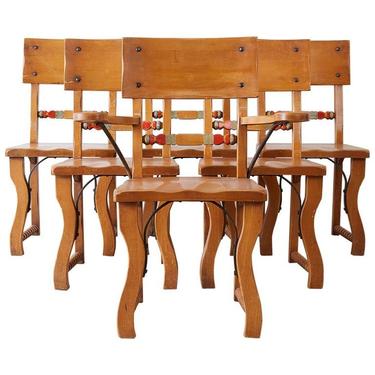 Set of Six California Rancho Monterey Dining Chairs by ErinLaneEstate