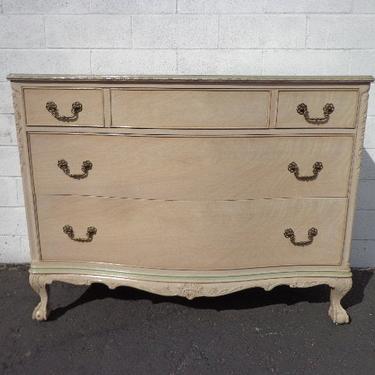 Antique Wood Dresser Shabby Chic Chest of Drawers John Stuart Washed Finish Storage Vanity Country Bedroom Set Table  CUSTOM PAINT AVAIL 