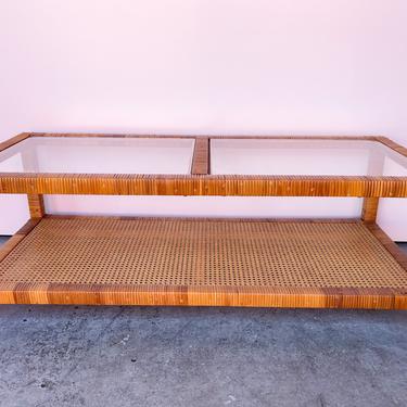 Rattan Wrapped Cane Coffee Table