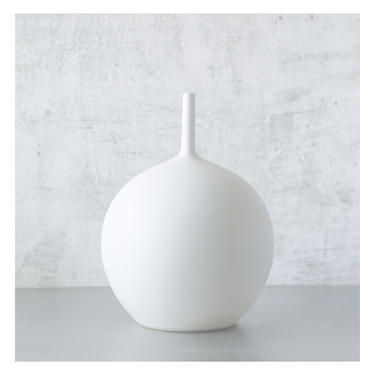SHIPS NOW- one 9&quot; handmade ceramic bottle vase in matte white by sara paloma pottery. white modern bud vase minimal stoneware mid century 