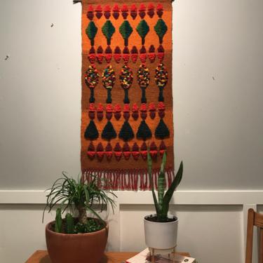 Mid century Mexican woven art tapestry 