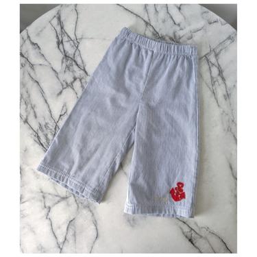 vintage 80's baby pinstripe wide leg sailor pants (Size: 24MB)