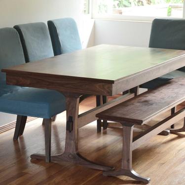 Walnut Trestle Table Extendable Extension Table | 