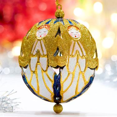 VINTAGE: Tin Pierced Angel Ornament - Hand Forged - Handcrafted Ornament - Gift Tags - Christmas - Holiday - - SKU  Tub-400-00032963 