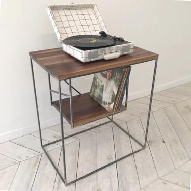 EAST END Record Player & Vinyl Console | Turn-Table Vinyl Furniture Record Shelf Record Player Desk Disk Table Storage Shelving Media Unit 