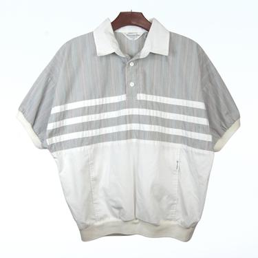 70's Christian Dior Grey stripe shirt