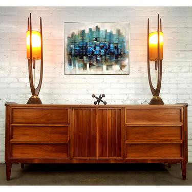 Jaw Dropping Curved Walnut MCM LONG Credenza Dress