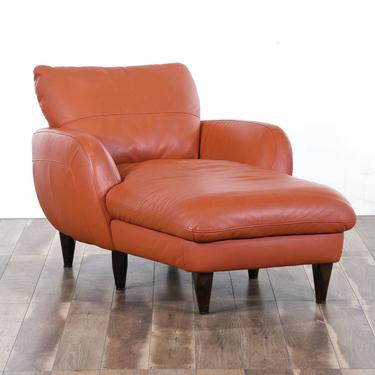 Italsofa Modernist Orange Chaise Lounge Chair