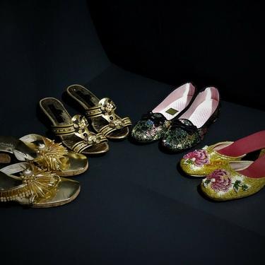 Vintage Slipper Lot Asian Hawaiian, House slippers, 80s Flip Flops 