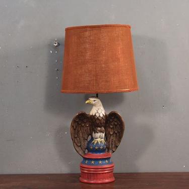 60s Painted Eagle Table Lamp