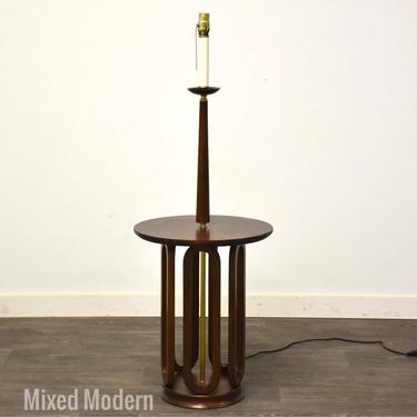 Mid Century Walnut Floor Lamp 