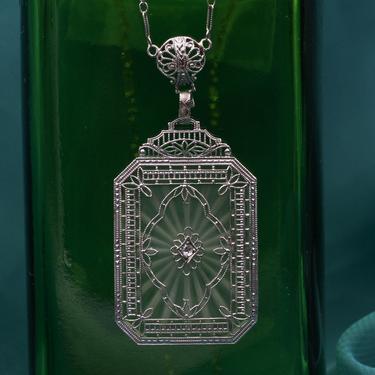 Diamond Camphor Glass Necklace c1920