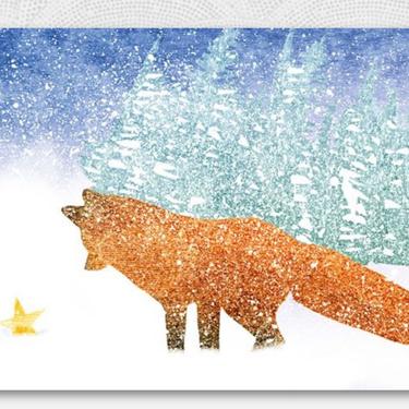 Winter Fox Print | Star Art Winter Fox Giclee | 8.5 x 11 Print | Artwork | Fox Art | Animal | A Silent Surprise Fox Winter Star Giclee Print 