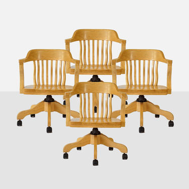 british bankers chair, bankers chair, wood banker's chair, rolling desk chair, solid wood chair, bank chair, lawyers chair, chair 