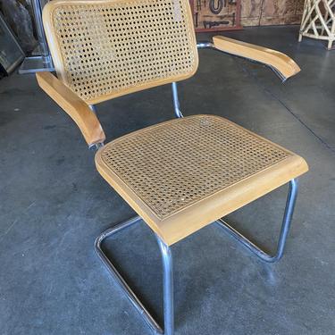Marcel Breuer Wicker Back Chrome &quot;Cesca&quot; Chairs by Virco 