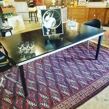                   Black and chrome Modernica Dining Table (w/ two leaves)