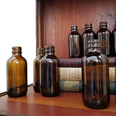 Vintage Brown Glass Bottle / Small 4" Brown Apothecary Bottle / Miniature Potion Bottle / Medicine Tincture Bottle / Windowsill Bud Vase 