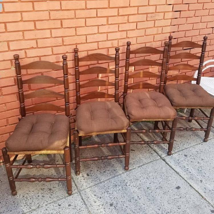 SOLD. Ladderback Chairs. Set of 4, $137.