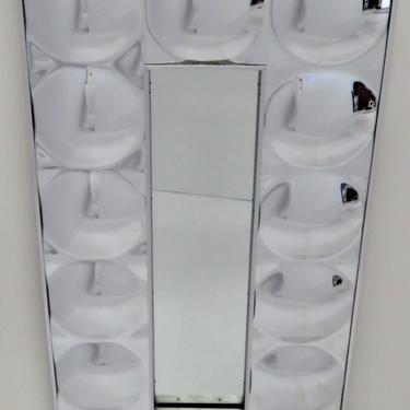 Op to Pop Wall Mirror with Convex Elements Space Age Modern,1970s