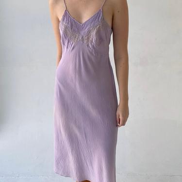 Hand Dyed Saie Lilac Silk Slip with Lace