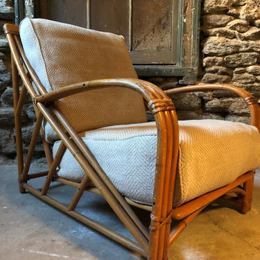 Mid century lounge chair rattan club chair Art Deco club chair 