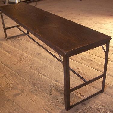 Industrial Chic Bench from Reclaimed Wood and Metal 