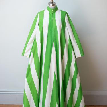 1970s Striped Dress | 70s Caftan Maxi Dress Finland Vuokko 