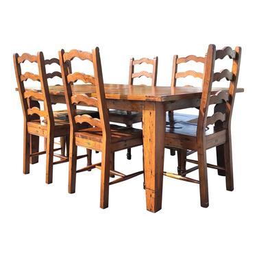 Irish Coast Collection Reclaimed Pine Farm Table and Chairs Set 