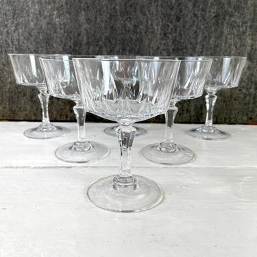 Cristal d'Arques-Durand Versaille champagne coupes - set of 6 - late 20th century vintage 