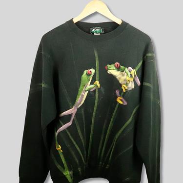 Vintage Frogs in Nature Crew Neck Sweatshirt