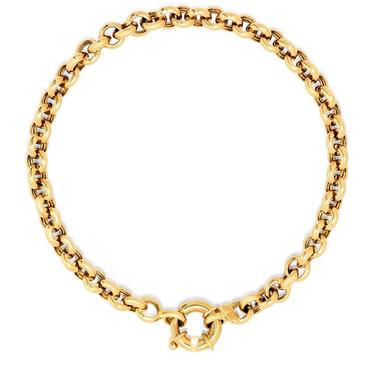 Thick Gage Round Link Bracelet - Gold