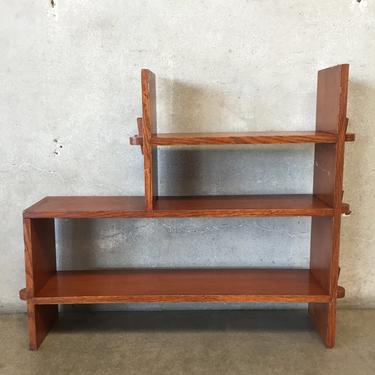 Vintage Mission Style Solid Oak Knock Down Three Tier Shelf