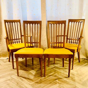 Vintage Mustard Yellow Dining chairs by Drexel 