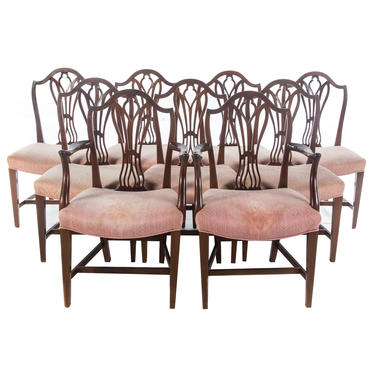 Set of Nine Cabinet Made Mahogany Dining Chairs
