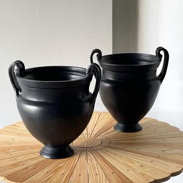 Pair of Grand Tour Black Vases