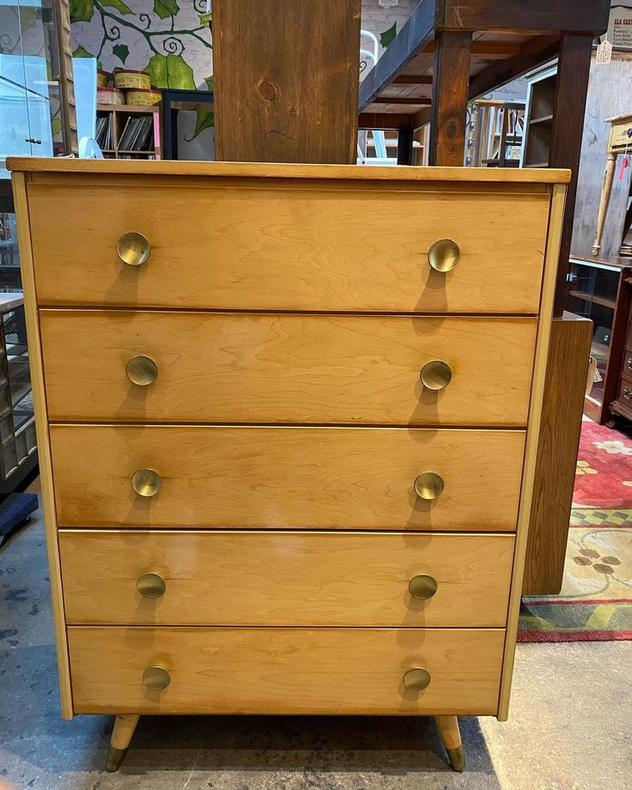 Edison midcentury chest of drawers, 31”L x 17”W x 43”T