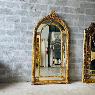 French Mirror Gold Antique Mirror French Furniture 88&quot;H x 47&quot;W Floor Mirror Rococo Baroque Furniture Gold Vintage Mirror 