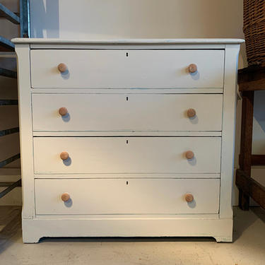 Painted 4-drawer dresser, 39" w x 17" d x 36" t, $195.