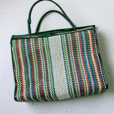1960s Large Purse Woven Oversized Tote Bag 
