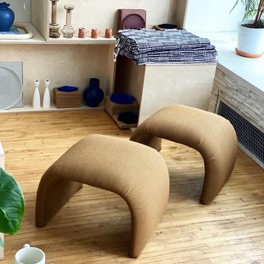 Pair of Post Modern Waterfall Benches / Ottomans