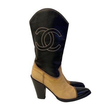 Chanel Logo Cowboy Boots