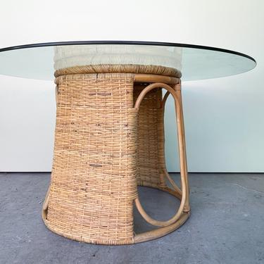 Island Style Rattan Wrapped Dining Table