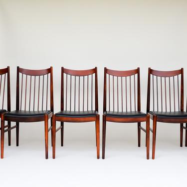 ARNE VODDER FOR SIBAST SET OF 6 ROSEWOOD DINING CHAIRS