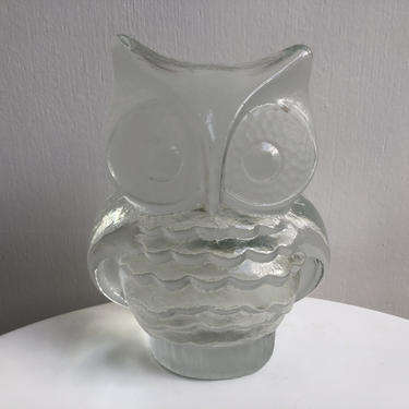 Viking Glass Owl Bookend/Paperweight Sculpture 