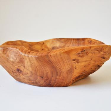 Vintage Organic Burl Wood Freeform Hand Carved Maple Wood Bowl by SourcedModern