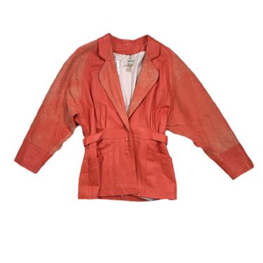 (M) Saks Fifth Ave. Peach Leather Jacket 041521.