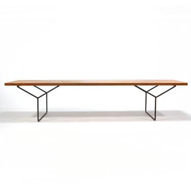 72" Long Harry Bertoia Knoll Slat Bench/Table with "Y" Iron Legs