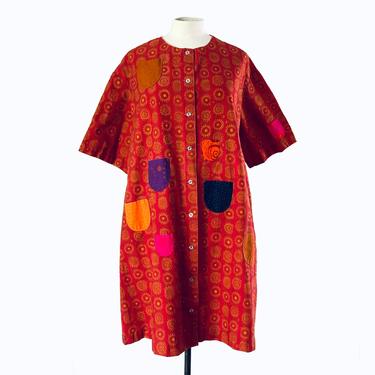 Rare Marimekko Red Kihlatasku Iloinen Takki Dress AS IS 38/10 M 1960s Vintage 